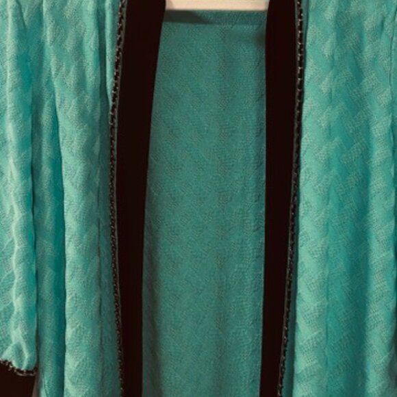Ming Wang Women's Large Mint Green Cardigan - Picture 2 of 3